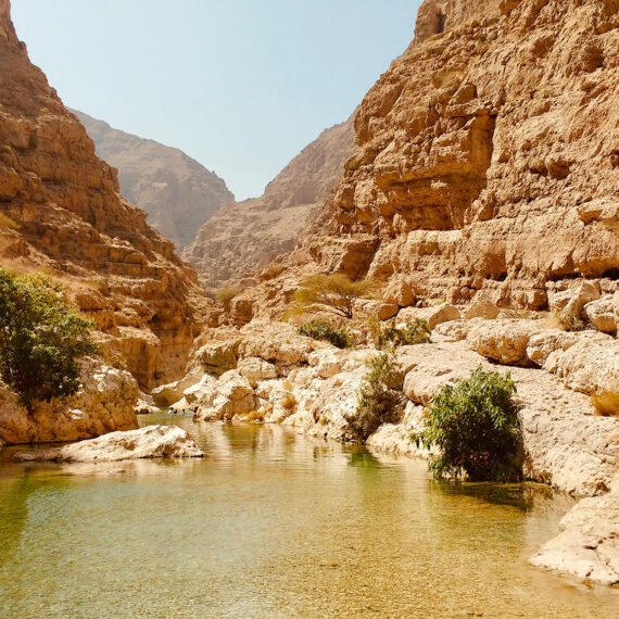 10 most incredible places to visit in Oman - Hiking Wadi Shab the secret cave in Oman.