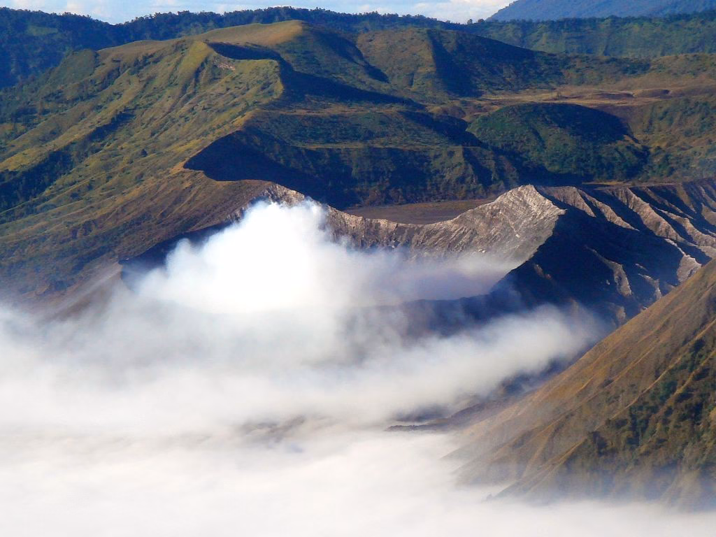 Hiking Mount Bromo in East Java.