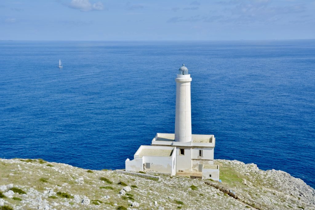 Lighthouse at sea in Capo d'Otranto