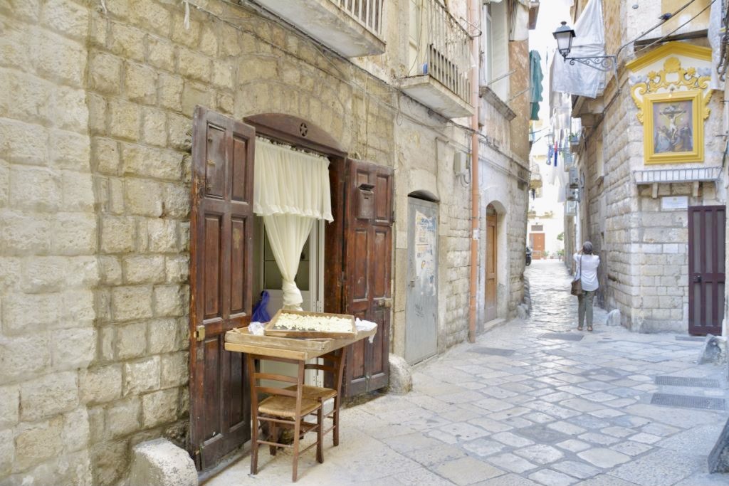 ravioli on the street in Puglia