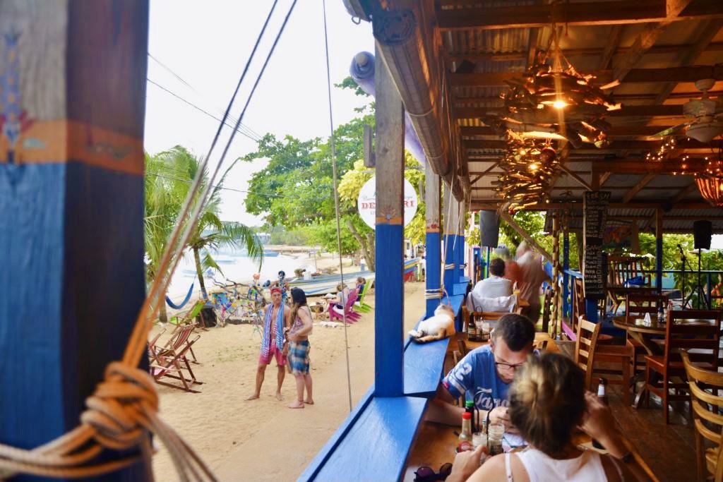 Beach restaurant in Little Corn island