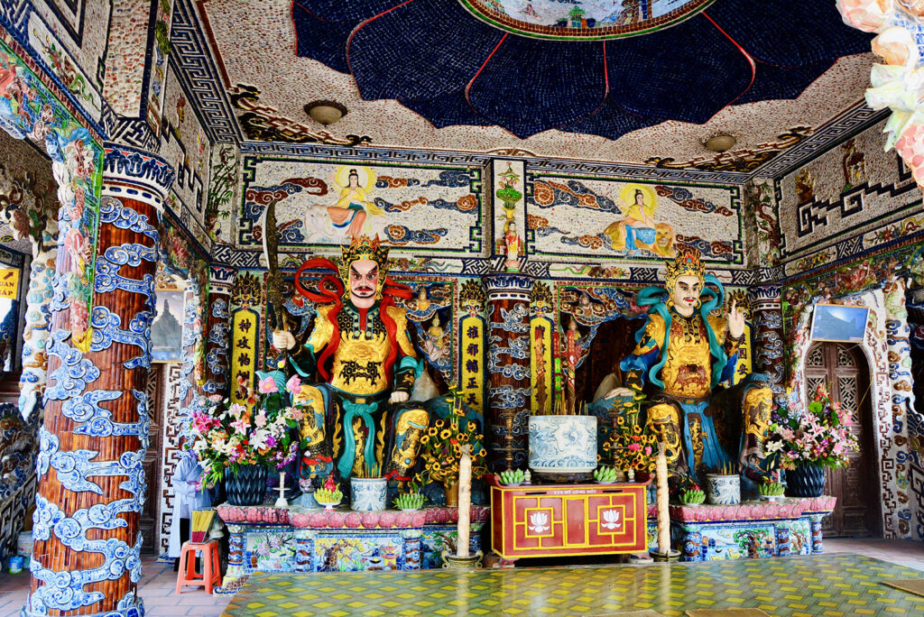 Colorful interior of Linh Phuoc Pagoda in central Vietnam