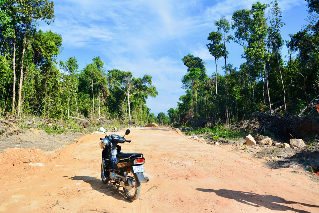 Motorbike on a wild road