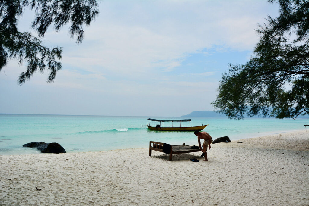 turquoise water and beach in Koh Rong