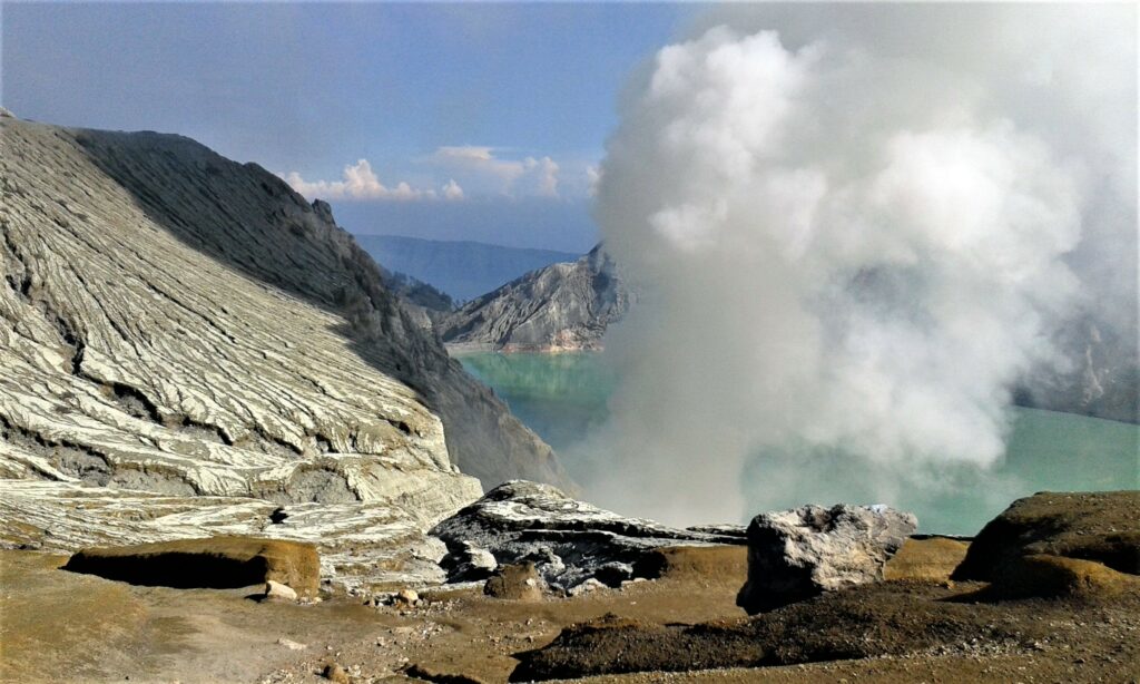 Hiking Ijen Crater Lake in Indonesia