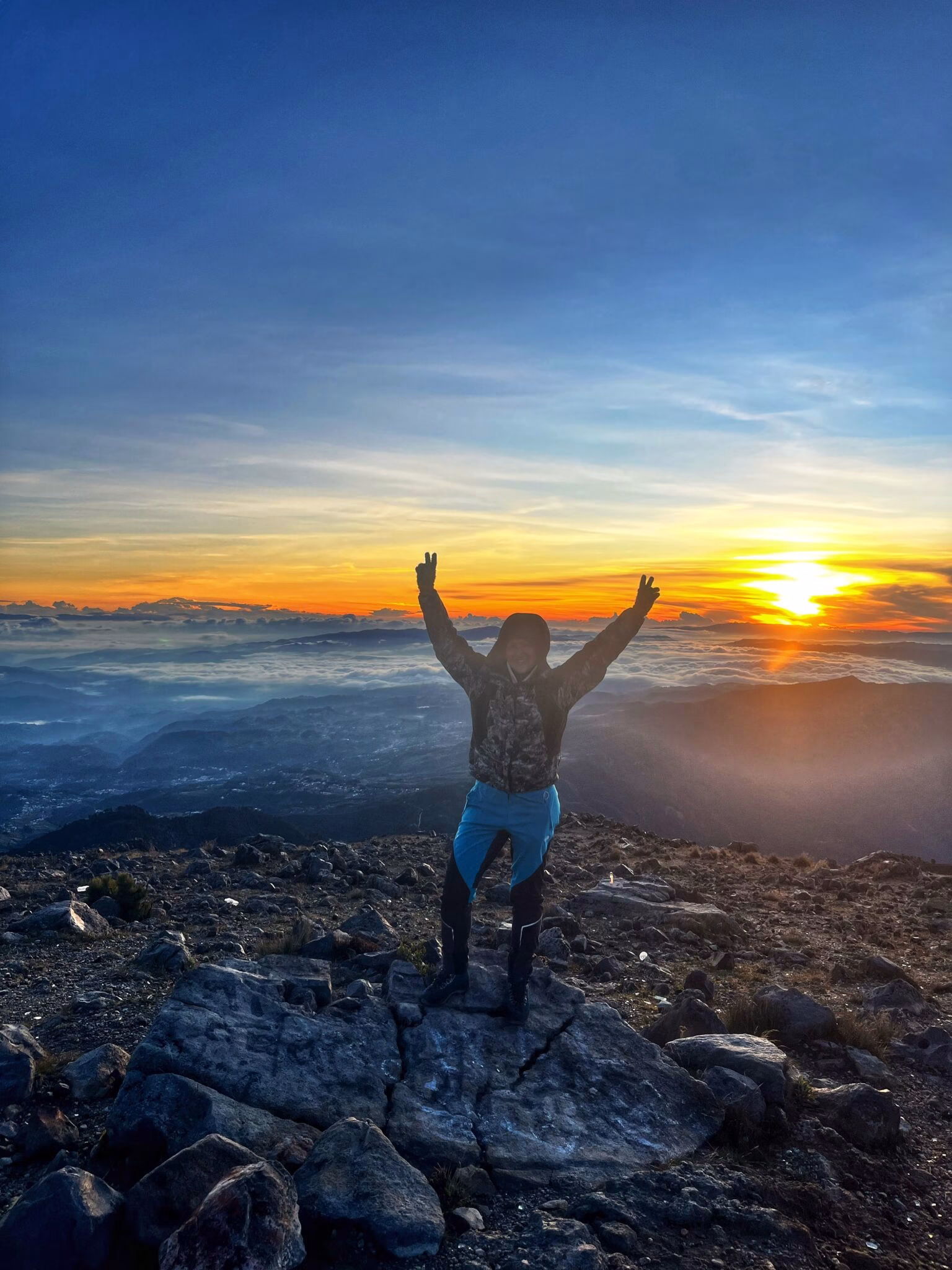 Hiking Tajumulco in Guatemala - the highest peak of Central America.