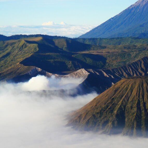 Mount Penanjakan sunrise hike in East Java, Indonesia.