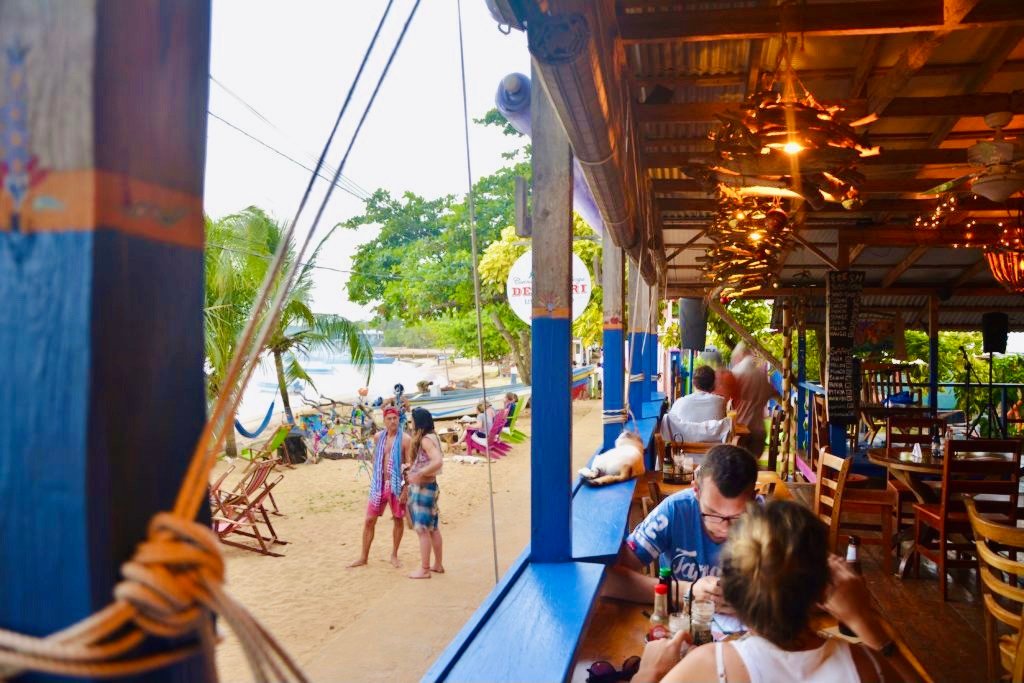 Beach restaurant in Little Corn island