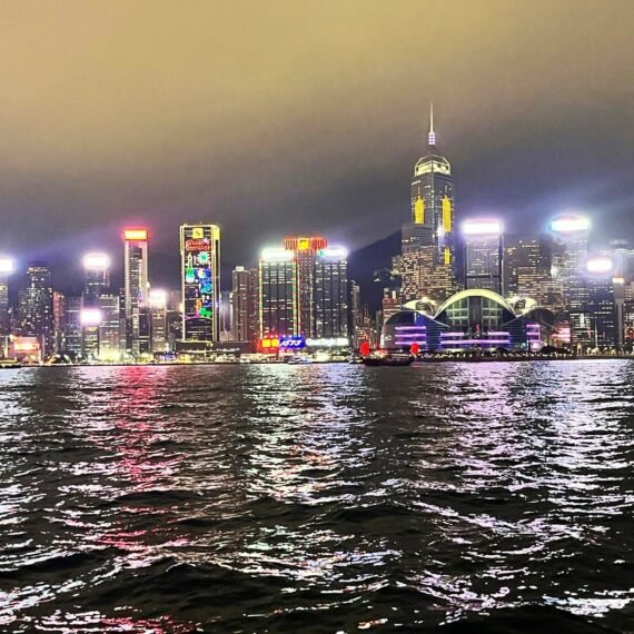 Finding the best view for the Kong Kong skyline.