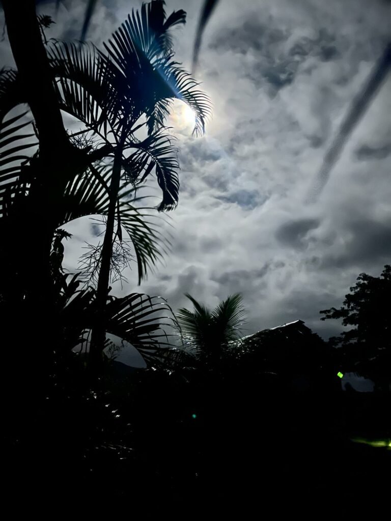 Hiking Mount Yasur Volcano in Vanuatu – the most accessible active crater in the world. View from Tree House Bungalows