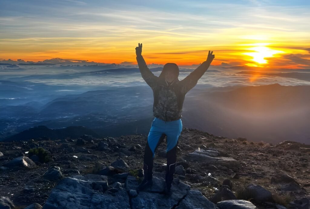 Hiking Tajumulco Volcano in Guatemala.