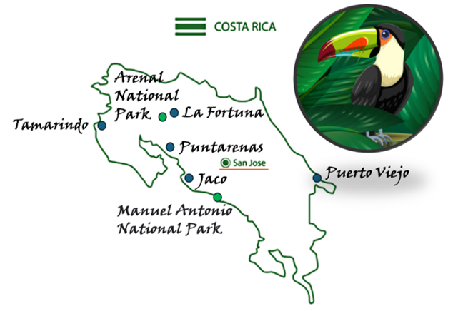 Top adventurous itinerary for Costa Rica.