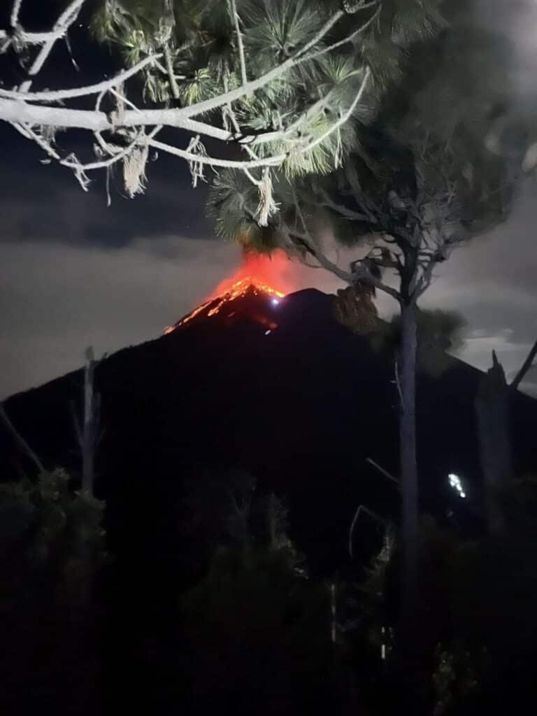 Acatenango Volcano hike difficulty & watching Fuego Volcano eruption.