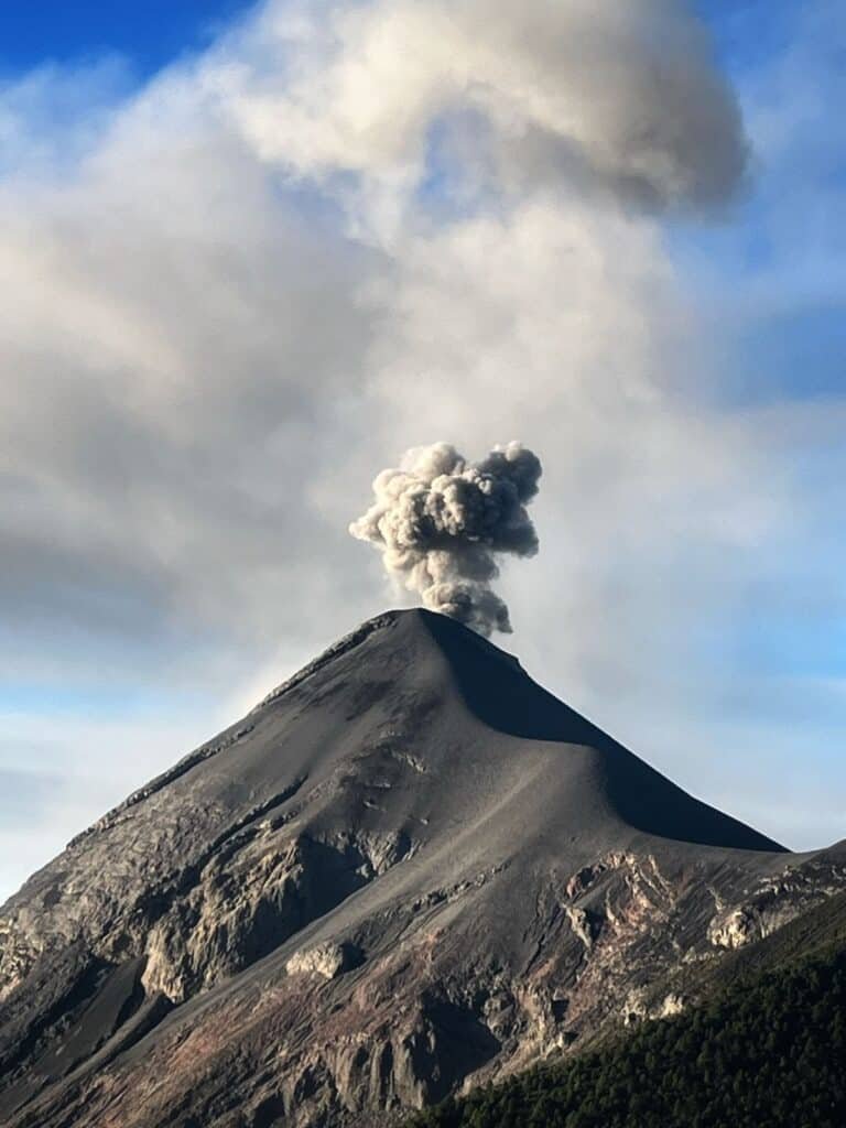 Acatenango Volcano hike difficulty & watching Fuego Volcano eruption.