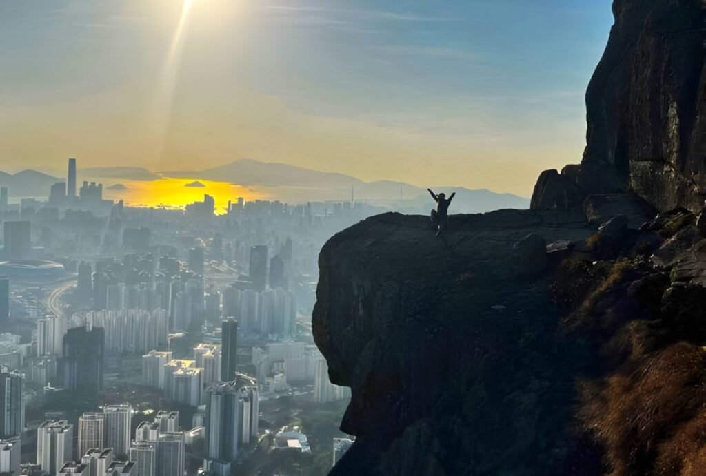 Kowloon Peak hike in Hong Kong.